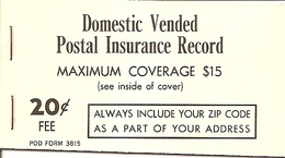 UNITED STATES (USA), Parcel Post Insurance Booklet, QI 3, Mi MH V3 - Other & Unclassified