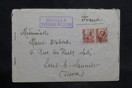 ESPAGNE - Enveloppe Pour La France En 1937 Avec Contrôle Postal De Séville - L 34542 - Republikanische Zensur