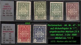 EARLY OTTOMAN SPECIALIZED FOR SPECIALIST, SEE....Porto - Mi. Nr. 47 - 51 - Mit Nr. 50 Dickes Papier -RR- - Unused Stamps