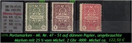 EARLY OTTOMAN SPECIALIZED FOR SPECIALIST, SEE....Porto -aus Mi. Nr. 47 - 51 - Dünnes Papier -RR- - Nuevos