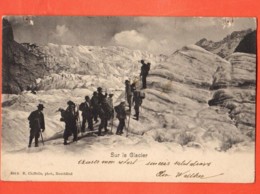TSN-40  Sur Le Glacier. Cordée D'alpinistes. Chiffelle 365b  Précurseur, Circulé 1903 - Alpinismo