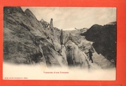 TSN-41 Traversée D'une Crevasse  Cordée D'alpinistes. Photoglob 305   Circulé 1912 - Alpinismus, Bergsteigen