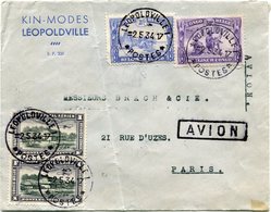 CONGO BELGE LETTRE PAR AVION DEPART LEOPOLDVILLE 2-5-34 * POSTES * POUR LA FRANCE - Briefe U. Dokumente