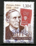 Pompeu Fabra (reform Of Contemporary Catalan Language), Un Timbre Oblitéré 2018, 1 ère Qualité - Used Stamps