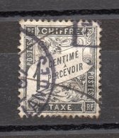 Timbre Taxe Chiffre Taxe  N° 10 Noir Oblitéré --. 1 Centime  à Percevoir........à Saisir - 1859-1959 Gebraucht