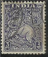 INDIA INDE 1949 AJANTA PANEL 3p USATO USED OBLITERE' - Used Stamps