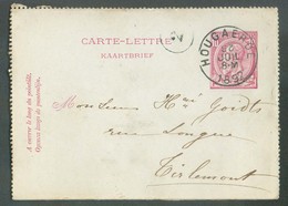 E.P. Enveloppe Type N°46 - 10c. Obl. Sc HOUGAERDE 23 JUIL. 1892  Vers Tirlemont - 14377 - Enveloppes-lettres