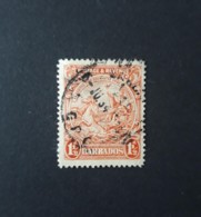 N° 144       Sceau  -  1 1/2  Orange - Barbados (...-1966)