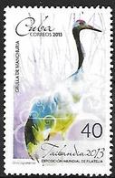 CUBA - MNH - 2015 -      Red-crowned Crane    Grus Japonensis - Cranes And Other Gruiformes