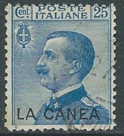 1907-12 LEVANTE LA CANEA USATO EFFIGIE 25 CENT - RA14-5 - La Canea