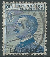 1907-12 LEVANTE LA CANEA USATO EFFIGIE 25 CENT - RA14-9 - La Canea