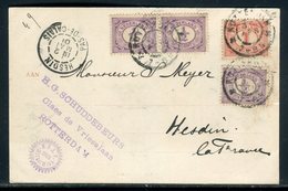 Pays Bas - Affranchissement De Rotterdam Sur Cp Pour La France En 1901 - Prix Fixe - Réf JJ 140 - Cartas & Documentos