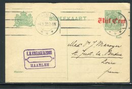 Pays Bas - Entier Postal De Haarlem Pour La France En 1920 - Prix Fixe - Réf JJ 147 - Material Postal