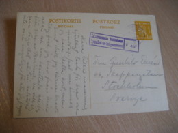 1940 To Stockholm Sweden CENSORED Censor Cancel Postal Stationery Card FINLAND - Militaires