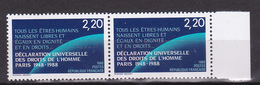 N° 2559  40ème Anniversaire De La Déclaration Universelle Des Droits De L'Homme: 1 Paire De 2 Timbre Neuf Sans Charnière - Unused Stamps