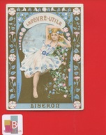 LU LEFEVRE UTILE Chromo ART NOUVEAU Dorée Langage Fleurs Enfant Liseron Pécaud Fillette BUSSIERE - Lu