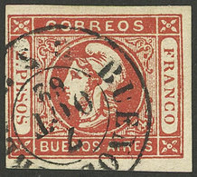 ARGENTINA: GJ.15, 2P. Red, Clear Impression, With Datestamp Of Buenos Aires, VF Quality - Buenos Aires (1858-1864)