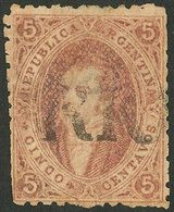 ARGENTINA: GJ.20, 5c. Coffee, 3rd Printing, Clear Impression, With FRANCA Cancel, VF - Used Stamps