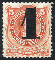 ARGENTINA: GJ.45, 1c. On 5c. Provisional, VF Quality - Autres & Non Classés