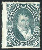 ARGENTINA: GJ.50, 16c. Belgrano, Rouletted, Regummed, VF Quality, Low Start - Autres & Non Classés