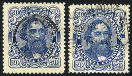 ARGENTINA: GJ.93, Mitre 50c. Blue And Light Blue, Used, VF Quality - Altri & Non Classificati