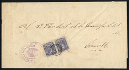 ARGENTINA: GJ.97, ½c. Urquiza, Pair Used On A Unsealed Letter Sent From La Plata To Tandil On 13/JA/1891 By The Consejo  - Other & Unclassified