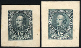 ARGENTINA: GJ.97, ½c. Justo José De Urquiza, DIE PROOFS Printed On Card, THIRD STAGE (definitive), In Dark And Light Gre - Autres & Non Classés