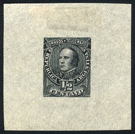 ARGENTINA: GJ.97, ½c. Justo José De Urquiza, DIE PROOF On Very Thin And Translucent Paper, Black-gray Color, VF Quality! - Altri & Non Classificati