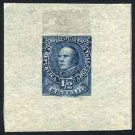 ARGENTINA: GJ.97, ½c. Justo José De Urquiza, DIE PROOF On Very Thin And Translucent Paper, Blue Color, VF Quality! - Autres & Non Classés