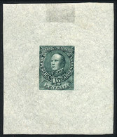 ARGENTINA: GJ.97, ½c. Justo José De Urquiza, DIE PROOF On Very Thin And Translucent Paper, Green Color, VF Quality! - Sonstige & Ohne Zuordnung