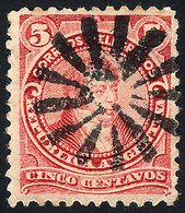 ARGENTINA: GJ.106, 5c. Rivadavia, Type II, Used With Very Interesting Mute Cancel, VF Quality - Andere & Zonder Classificatie