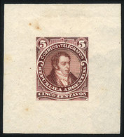 ARGENTINA: GJ.106, 5c. Bernardino Rivadavia, Type II, DIE PROOF, SECOND STAGE (adopted), Dark Lilac, Medium Paper, Very  - Altri & Non Classificati