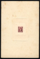 ARGENTINA: GJ.109, 8c. Rivadavia, DIE PROOF In Dark Lilac, Thin Paper Glued To Card, Very Nice! - Other & Unclassified