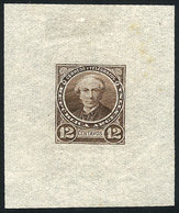 ARGENTINA: GJ.111, 12c. Alberdi, DIE PROOF In Light Brown, Very Thin Translucent Paper, VF Quality - Other & Unclassified