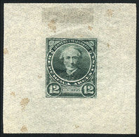 ARGENTINA: GJ.111, 12c. Alberdi, DIE PROOF In Green, Very Thin Translucent Paper, VF! - Altri & Non Classificati