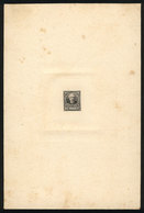 ARGENTINA: GJ.111, 12c. Alberdi, DIE PROOF In Black, Thin Paper Glued To Card, With Few Stain Spots, Else VF Quality - Altri & Non Classificati