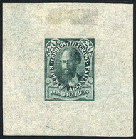 ARGENTINA: 20c. Julio Roca (unissued), DIE ESSAY, SECOND STAGE (colored Background), Green Color, Printed On Very Thin T - Otros & Sin Clasificación