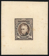 ARGENTINA: 24c. Vicente López (unissued), DIE ESSAY, SECOND STAGE (second "4" With Retouch), Dun Color, Printed On Thin  - Sonstige & Ohne Zuordnung