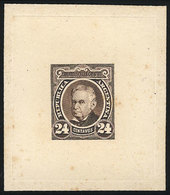 ARGENTINA: 24c. Vicente López (unissued), DIE ESSAY, SECOND STAGE (second "4" With Retouch), Dun Color, Printed On Thin  - Autres & Non Classés