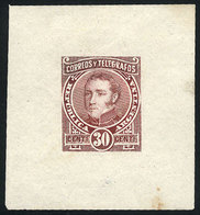 ARGENTINA: 30c. Dorrego  (unissued), DIE ESSAY In Light Violet, Printed On Thin Paper, VF Quality - Autres & Non Classés