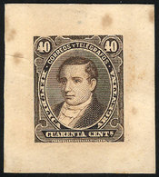 ARGENTINA: GJ.112, 40c. Moreno, DIE PROOF In Dark Dun, On Very Thick Paper, With Some Stain Spots, Low Start! - Autres & Non Classés