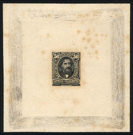 ARGENTINA: GJ.113, 50c. Mitre, DIE PROOF In Black, Very Thick Paper, With Some Stain Spots, Rare! - Sonstige & Ohne Zuordnung