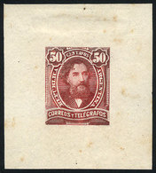 ARGENTINA: GJ.113, 50c. Mitre, DIE PROOF In Claret Color, Medium Paper, VF Quality - Otros & Sin Clasificación