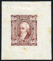 ARGENTINA: GJ.114, 60c. Posadas, DIE PROOF In Redish Brown, Medium Paper, With Some Stain Spots - Autres & Non Classés