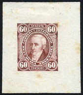 ARGENTINA: GJ.114, 60c. Posadas, DIE PROOF In Redish Brown, Medium Paper, With Some Stain Spots - Other & Unclassified