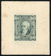 ARGENTINA: GJ.114, 60c. Posadas, DIE PROOF In Bluish Green, Printed On Card, VF Quality - Otros & Sin Clasificación