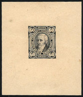 ARGENTINA: GJ.114, 60c. Posadas, DIE PROOF In Black, Printed On Card, Light Crease, VF Appearance - Autres & Non Classés