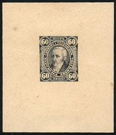 ARGENTINA: GJ.114, 60c. Posadas, DIE PROOF In Black, Printed On Card, Light Crease, VF Appearance - Sonstige & Ohne Zuordnung