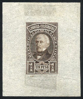 ARGENTINA: GJ.115, 1P San Martín, DIE PROOF In Dun Color, Very Thin Translucent Paper, VF Quality - Altri & Non Classificati