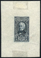 ARGENTINA: GJ.115, 1P San Martín, DIE PROOF In Dark Blue, Very Thin Translucent Paper, VF Quality - Other & Unclassified